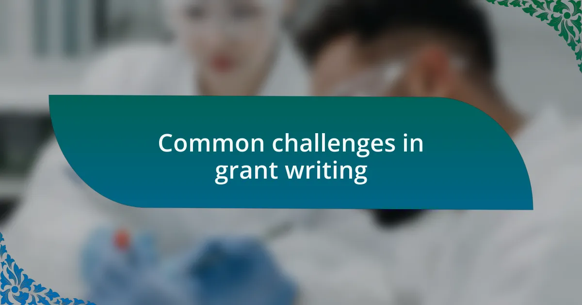 Common challenges in grant writing