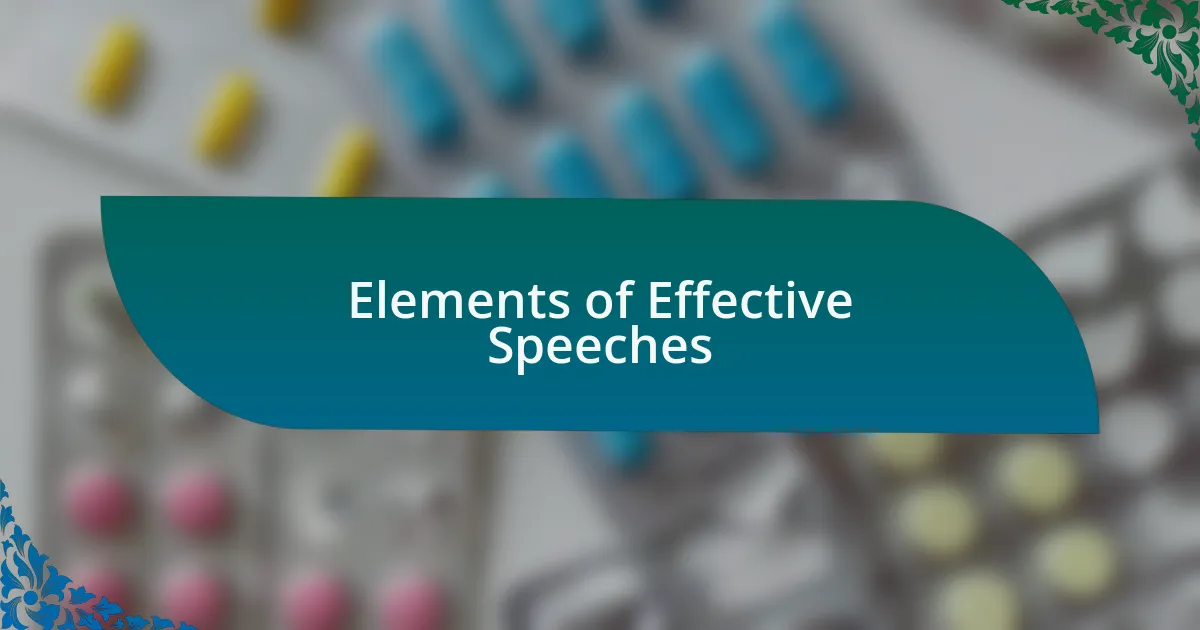 Elements of Effective Speeches