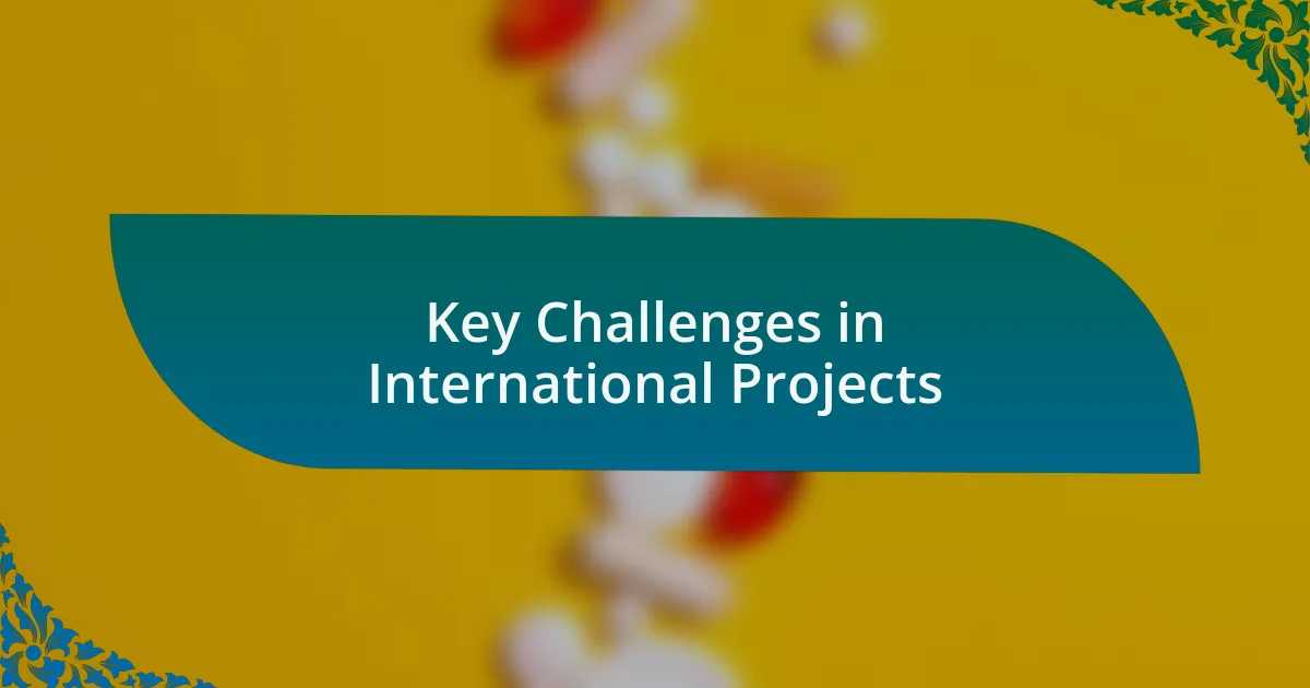 Key Challenges in International Projects