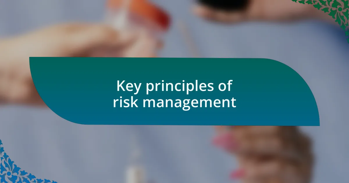 Key principles of risk management