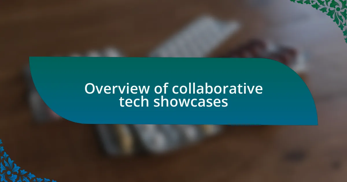 Overview of collaborative tech showcases