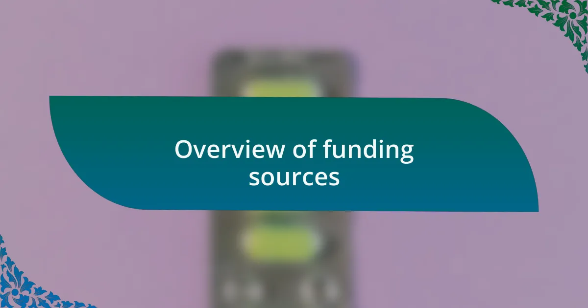 Overview of funding sources